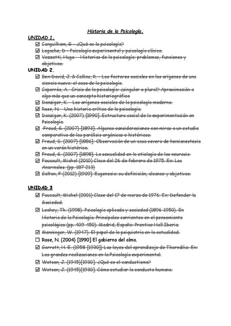 Resumen Completo de la Historia de la Psicología 2025 (U1, U2, U3