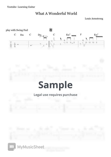 louis armstrong   wonderful world chords sheet  louis