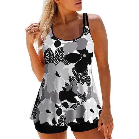 Maillot de Bain Pièces Femme Tankini Ensembles Maillots Plage Push Up Bikini Set Deux Pièce