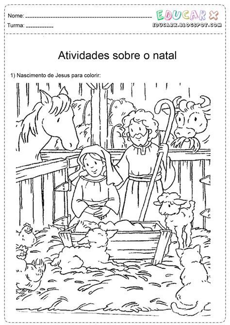 Educar X: Colorir natal nascimento de Jesus cristo
