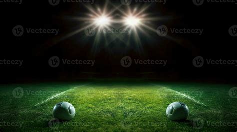 Stadium lights in the night. Green soccer field bright spotlights still life. 26262716 Stock ...