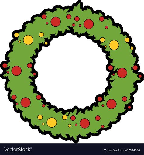 Merry Christmas Wreath Crown Royalty Free Vector Image