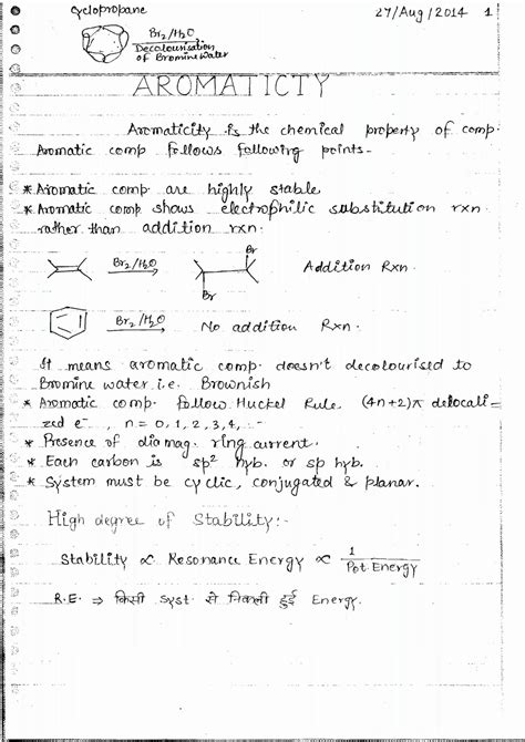 SOLUTION Aromaticity Handwritten Notes Aromaticity Notes For CSIR