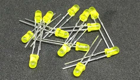 3mm Led Yellow 100pcs F3 LED 3MM YELLOW DIP2 Short Legs 3mm Led Yellow