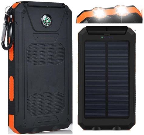 Solar Power Bank Dual Usb Power Bank Mah Waterproof Battery