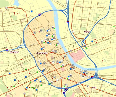 printable map  downtown nashville