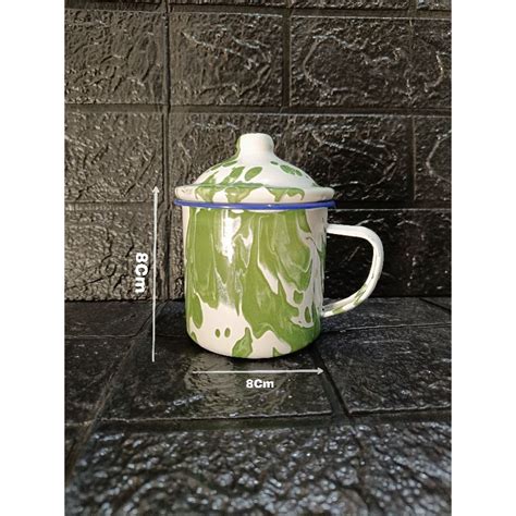 Jual Mug Blirik Enamel Cangkir Jadul Lurik 8 Cm Shopee Indonesia