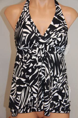 Nwt Inc International Concepts Swimsuit Bikini Tankini Top Sz Blk