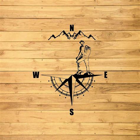 Hiker Compass Svg File Hiker Vector Image Cut Files For Etsy