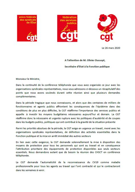 Lettre Ouverte De La Cgt Fonction Publique A M Olivier Dussopt