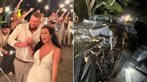 Mangled Wreckage Of Car And Golf Cart Smash That Killed Bride On