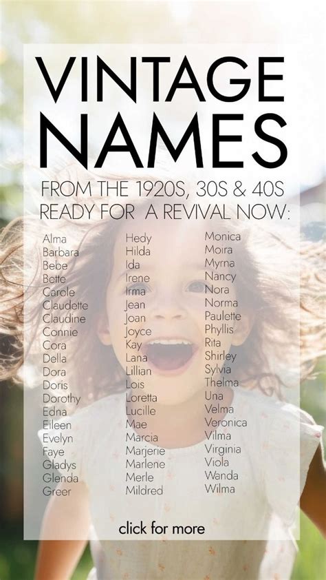 unusual vintage baby names  girls vintage baby names baby names