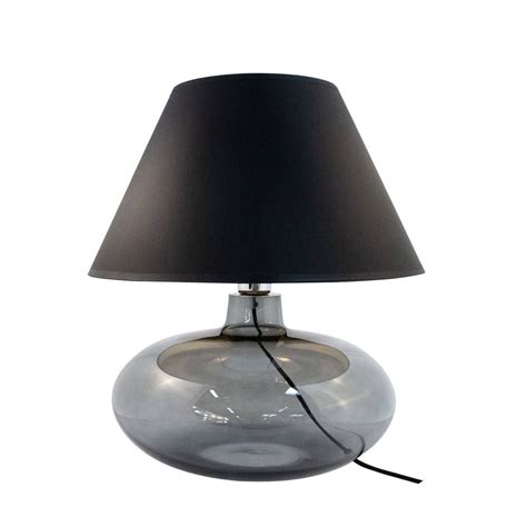 Lampa stołowa ADANA GRAFIT 5523BKGO szklana dymiona oprawa z czarnym