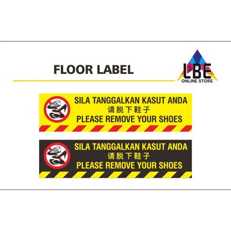 Please Remove Shoes Sticker Sila Tanggalkan Kasut Anda Size