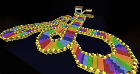 Rainbow Road from Mario Kart 64. : Minecraft