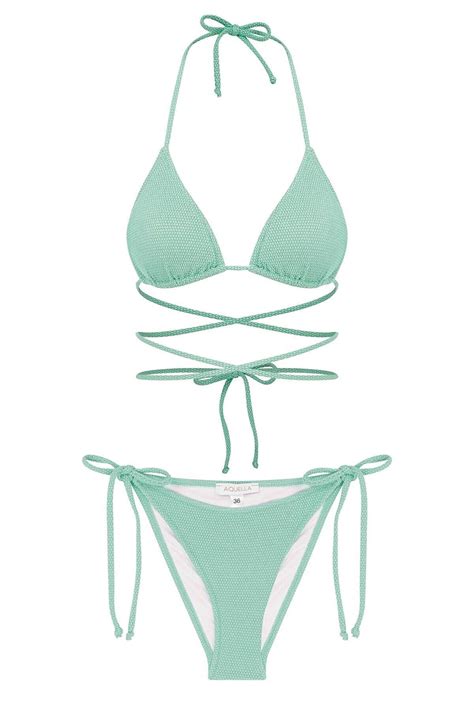 Aquella Üçgen Gold Simli Yeşil Dokulu Bikini Takım Fiyatı Yorumları Trendyol