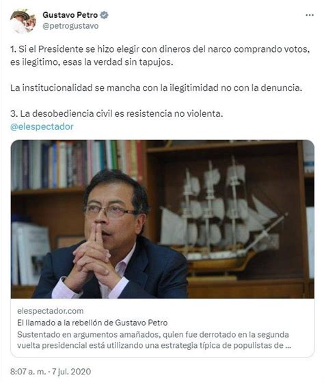 Nicolás Gómez Arenas on Twitter De acuerdo con petrogustavo un