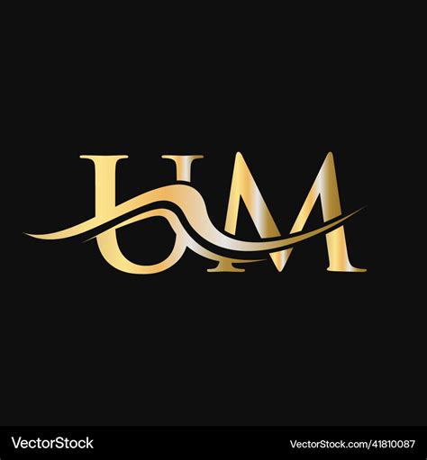 Letter Um Logo Design Initial Um Logotype Vector Image