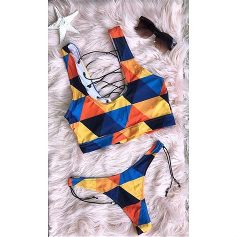 Swim Aztec Print Lace Up Thong Bikini Poshmark