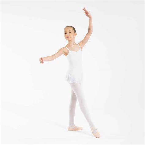 Girls Skirted Ballet Leotard White Decathlon