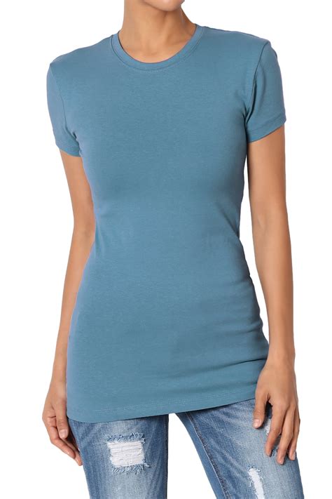 Themogan Themogan Womens Baisc Crew Neck Short Sleeve Tee Stretch