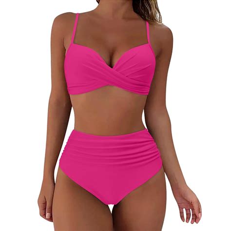 Juosiy Women S Ribbed Underwire Bikini Set High Cut Colorblock V Notch Swimwear Printed High Leg