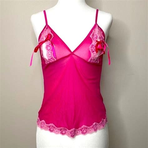 Victoria S Secret Intimates Sleepwear Y K Fairycore Lacey Victorias Secret Mesh Hot Pink