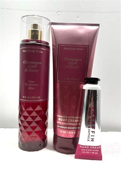 Bath Body Works Champagne Apple Honey 3 Piece Gift Set Fine