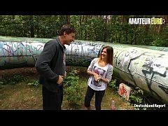 Amateur Euro Lullu Gun Jason Steel German Teen Babe Fucks On The Forest With A Very