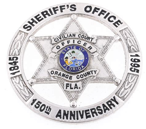 Lot Detail - ORANGE CO. FLORIDA SHERIFF'S OFFICE ANNIVERSARY BADGE