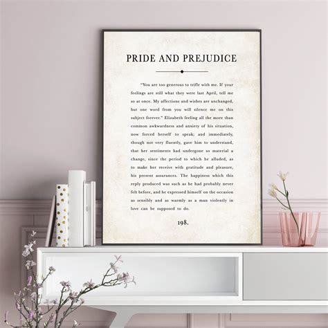 Pride and Prejudice Gift First Page of First Chapter Jane Austen