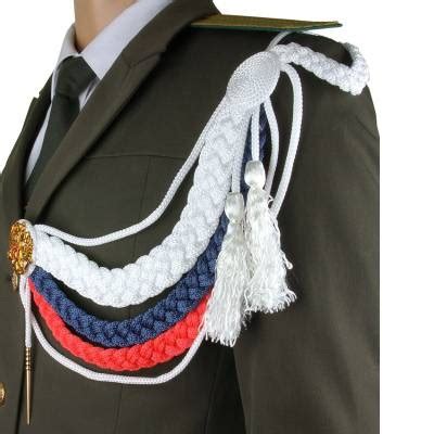 Аксельбант дембельский триколор герб — орел купить в Москве
