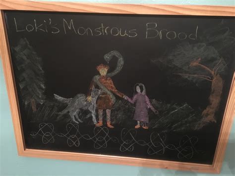 Grade 4 Loki S Monstrous Brood Chalkboard Drawings Norse Mythology