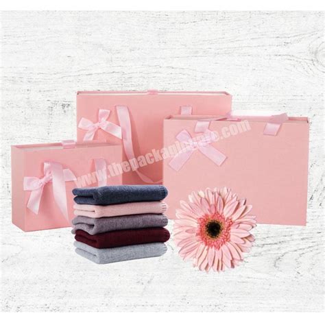 Custom Printing Cardboard Drawer Packaging Bikini Swimwear Bra Sliding Gift Box With Ribbon Handle