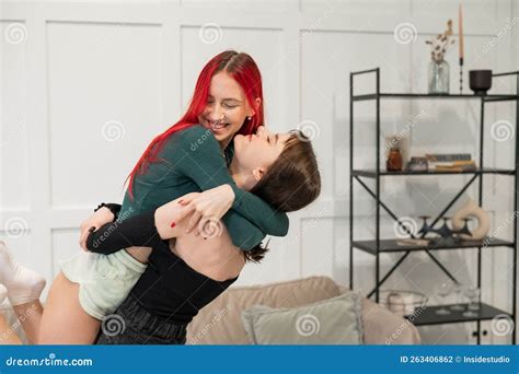 Portrait Of Two Tenderly Hugging Women Lesbian Intimacy Stock Photo Image Of Closeness Love