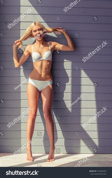 Full Length Portrait Beautiful Slim Blonde Stock Photo 410465932 Shutterstock