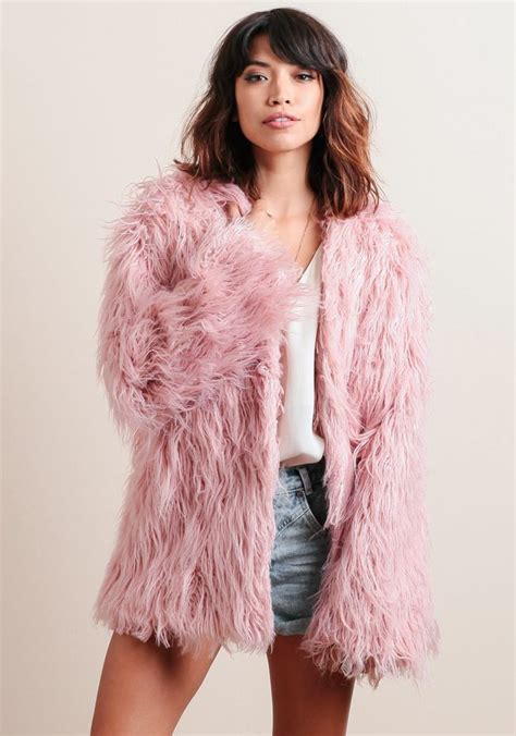 Sacred Faux Fur Coat In Pink By Somedays Lovin | Fur coat, Pink faux ...