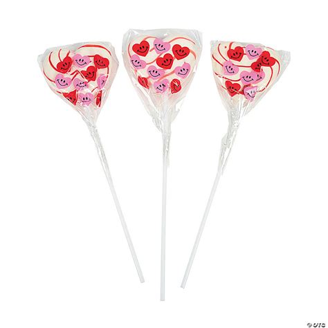 Heart Shaped Smile Face Swirl Lollipops 12 Pc Oriental Trading