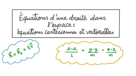 Vid O De La Le On Quation Dune Droite Dans Lespace Quations