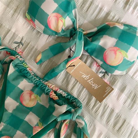 Bnwt Nasty Gal Bandeau Bikini Size Cute Gingham Depop