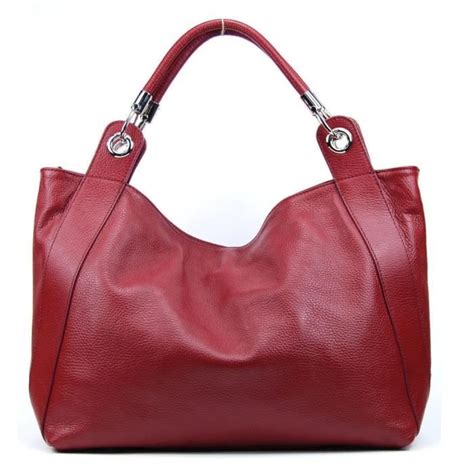 Sac Main Cuir Femme Mod Le Paris Le Vrai A Rouge Fonc Achat