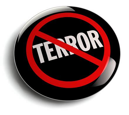 Anti Terror Campaign Badge On White Stock Photo - Download Image Now ...