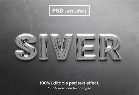 Efecto De Texto Psd Editable D L Quido Plateado Archivo Psd Premium