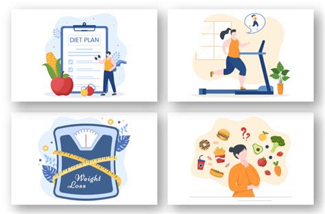 10 Weight Loss Flat Illustration Masterbundles