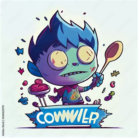 cute chowder food character cartoon children book style artistic