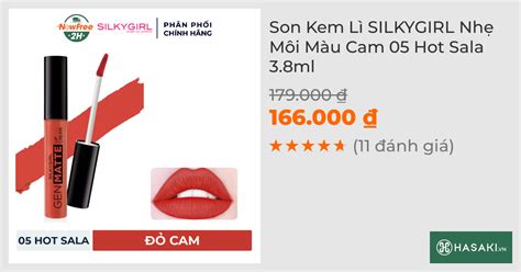 Son Kem Lì SILKYGIRL Nhẹ Môi Màu Cam Hot Sala ml Hasaki vn