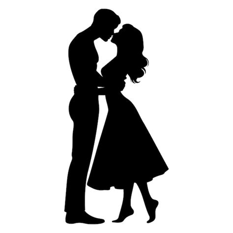 Premium Vector Couple Kissing Silhouette Vector Illustration