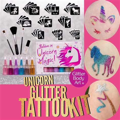 Unicorn Glitter Tattoo Kit Fun And Sparkly Temporary Tattoo Store