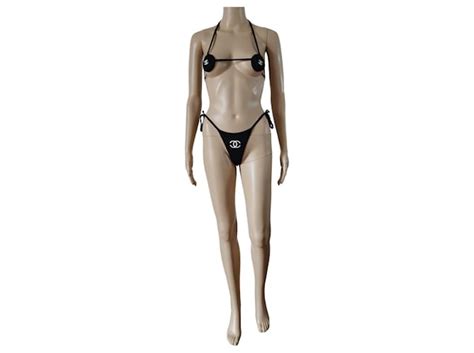 Iconic Chanel Bikini Spring Summer Fashion Show Black Polyamide Ref Joli Closet