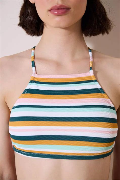 Buy Penti Shona Halter Textured Striped Bikini Top 2025 Online ZALORA Philippines
